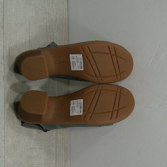 Clarks Collection Emily2 Mist Block Blue Grey Suede Nubuck Heel Sandals Size 7M - Picture 13 of 13